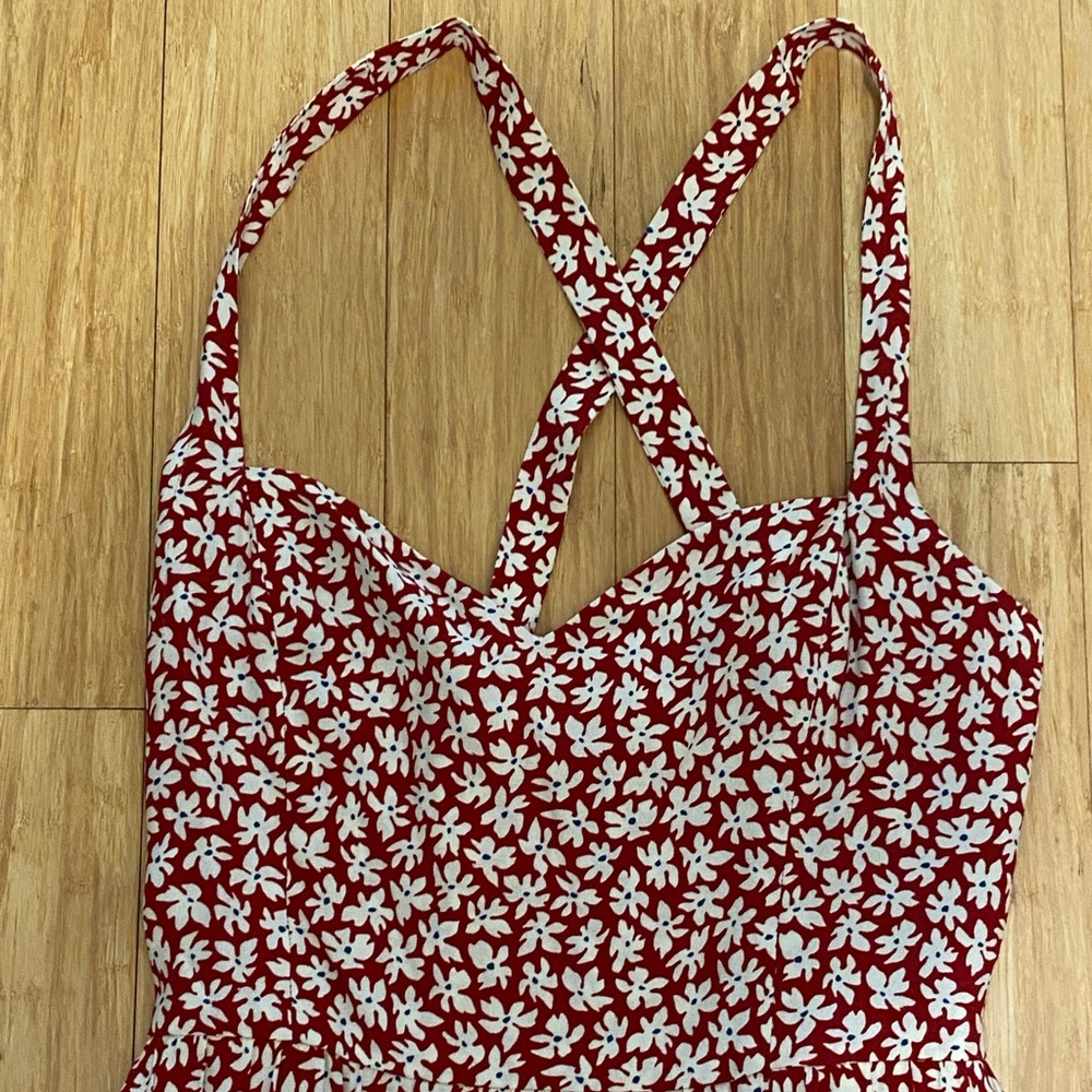 Reformation Brixton Floral Print Cross Back Sundress size 8